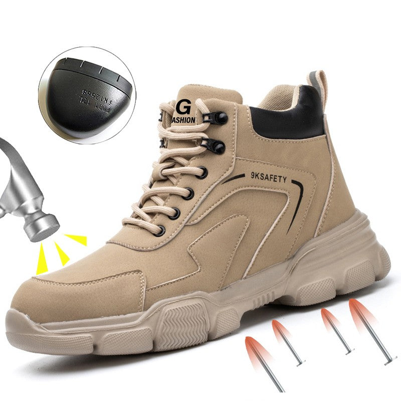 Botas de Segurança Masculinas com Biqueira de Aço Indestrutíveis para Construção Botas de Segurança à Prova de Perfurações Calçados de Trabalho Masculinos Protetores