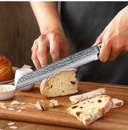 TURWHO 1-5 PEÇAS Facas Santoku Japonesas Facas de Chef Faca de Pão Aço Damasco de Alto Carbono 67 Camadas Conjunto de Facas Profissionais para Cozinha