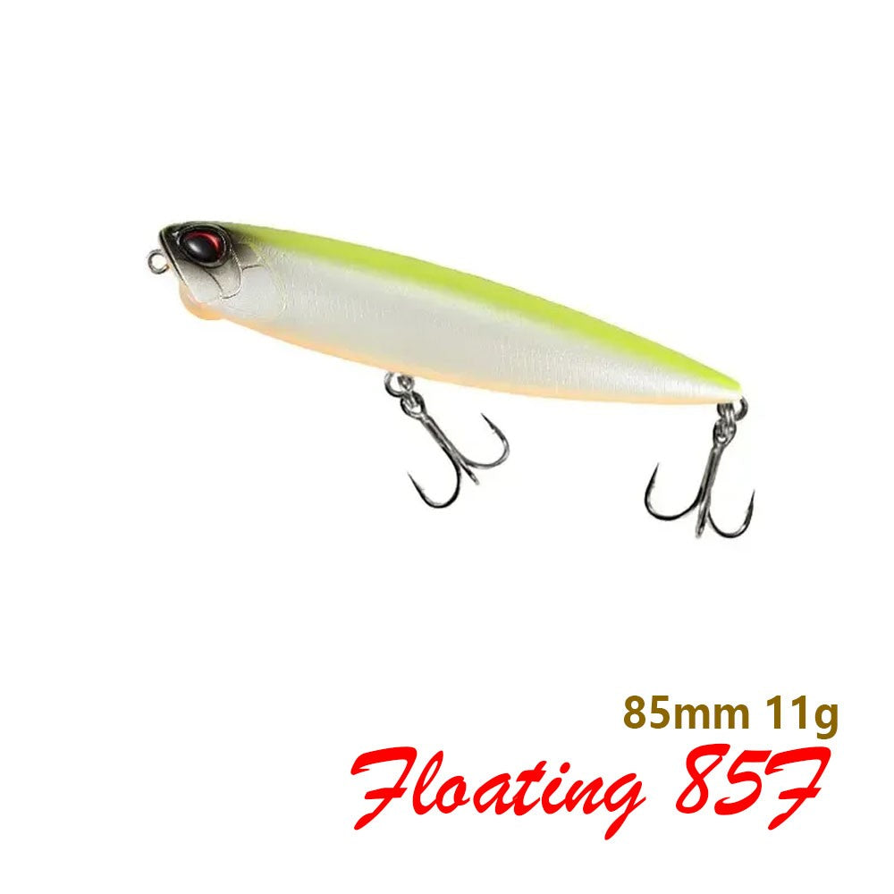 Isca de Pesca Lápis Flutuante 85mm 11g Topwater Walking the Dogs Isca Artificial Rígida Wobbler para Perca e Lúcio de Água Doce