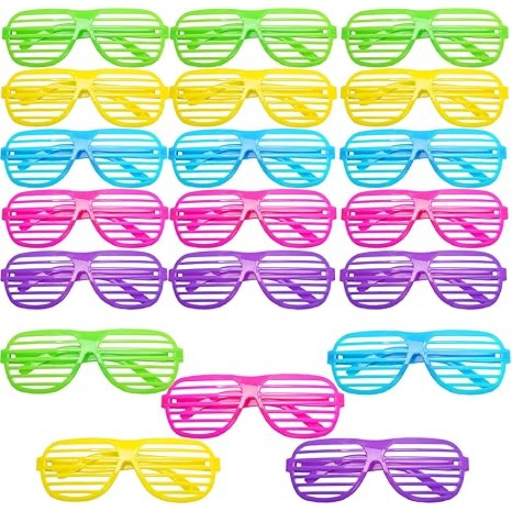 10 Pairs Shutter Shades Glasses Neon Slotted Glasses 80s Accessories Eyewear Props Party Decoration