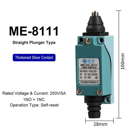 ME-8108 ME-8104 ME-8107 ME-8111 ME-8112 ME-8166-8169 Limit Switch Rotary Adjustable Roller Lever Arm Travel Switch AC250V NO NC
