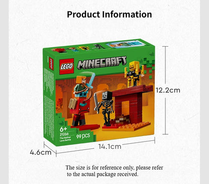LEGO® Minecraft® Batalha de Lava do Nether Grande Diversão de Construir e Brincar para Meninos e Meninas a Partir de 6 Anos Presente de Aniversário e Natal 21266 99 Peças