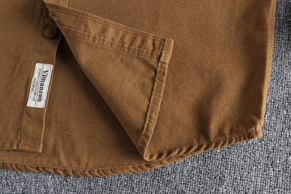 Long Sleeve Tactical Shirts Men  Patch Cargo Shirt Cotton American Casual Vintage Tooling Jacket Outdoor Workwear Blusas