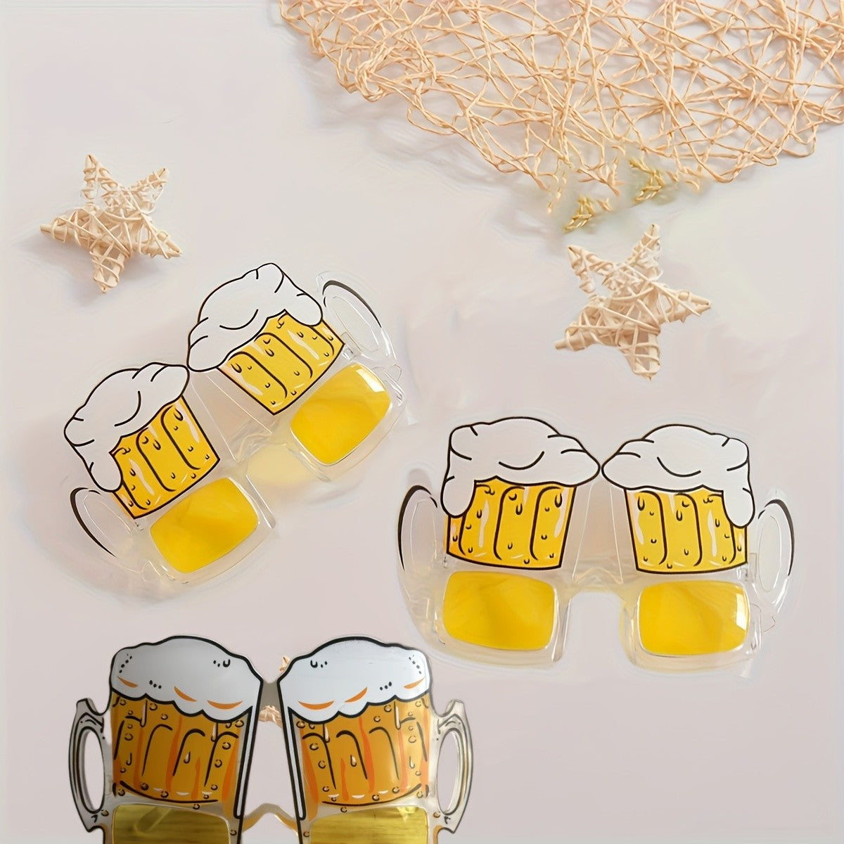 Novelty Bubble Beer Mug Glasses Plastic Durable Design - Tropical Theme Photo Booth Props for Beach Parties Bars & Bat Mitzvahs