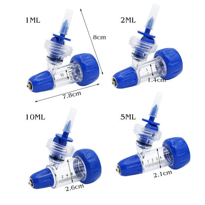 Seringa Contínua Veterinária Automática 1/2/5/10ml Injetor Ajustável de Vacina para Animais Acessórios de Injeção para Gado Ovinos Bovinos