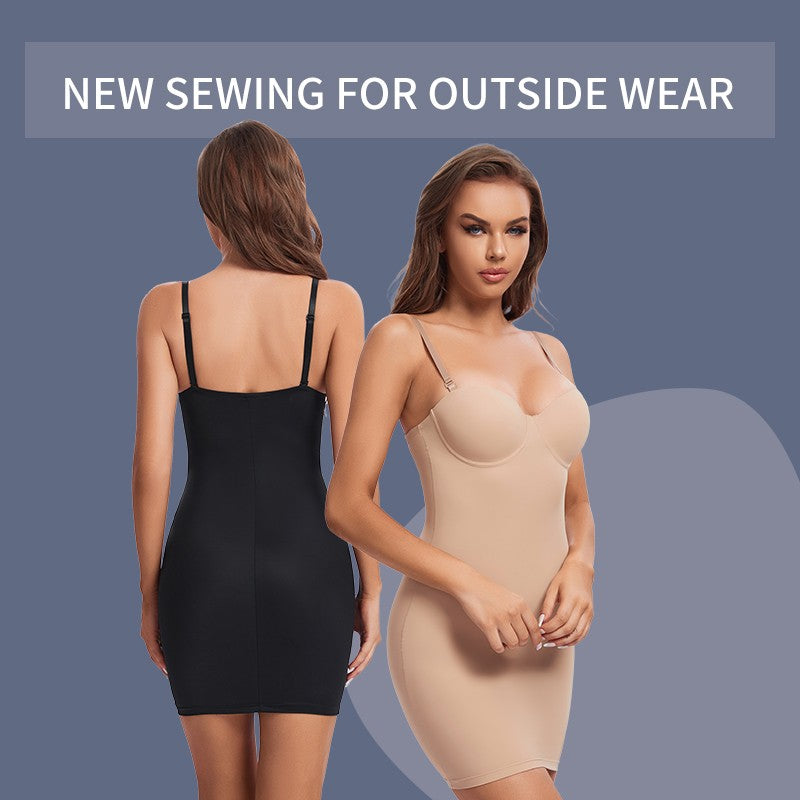 Wechery Woman Clothes Stretch Tube Slimming Body Shapewear Control Slip Thigh Length Underwear White Evening Party Midi Dresses