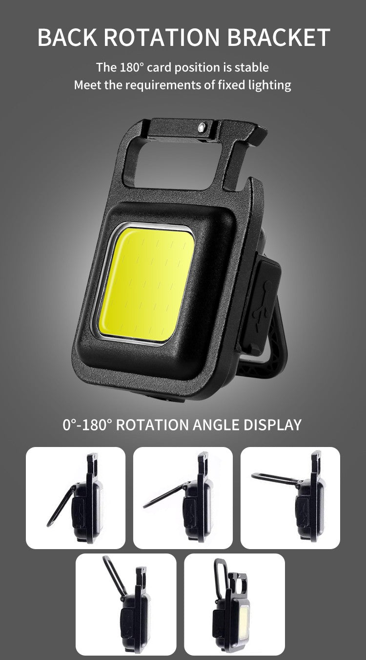 Mini LED Flashlight Keychain Multifunctional Portable COB Camping Lamps USB Charging Work Lights Outdoor Pocket Lamp With Magnet