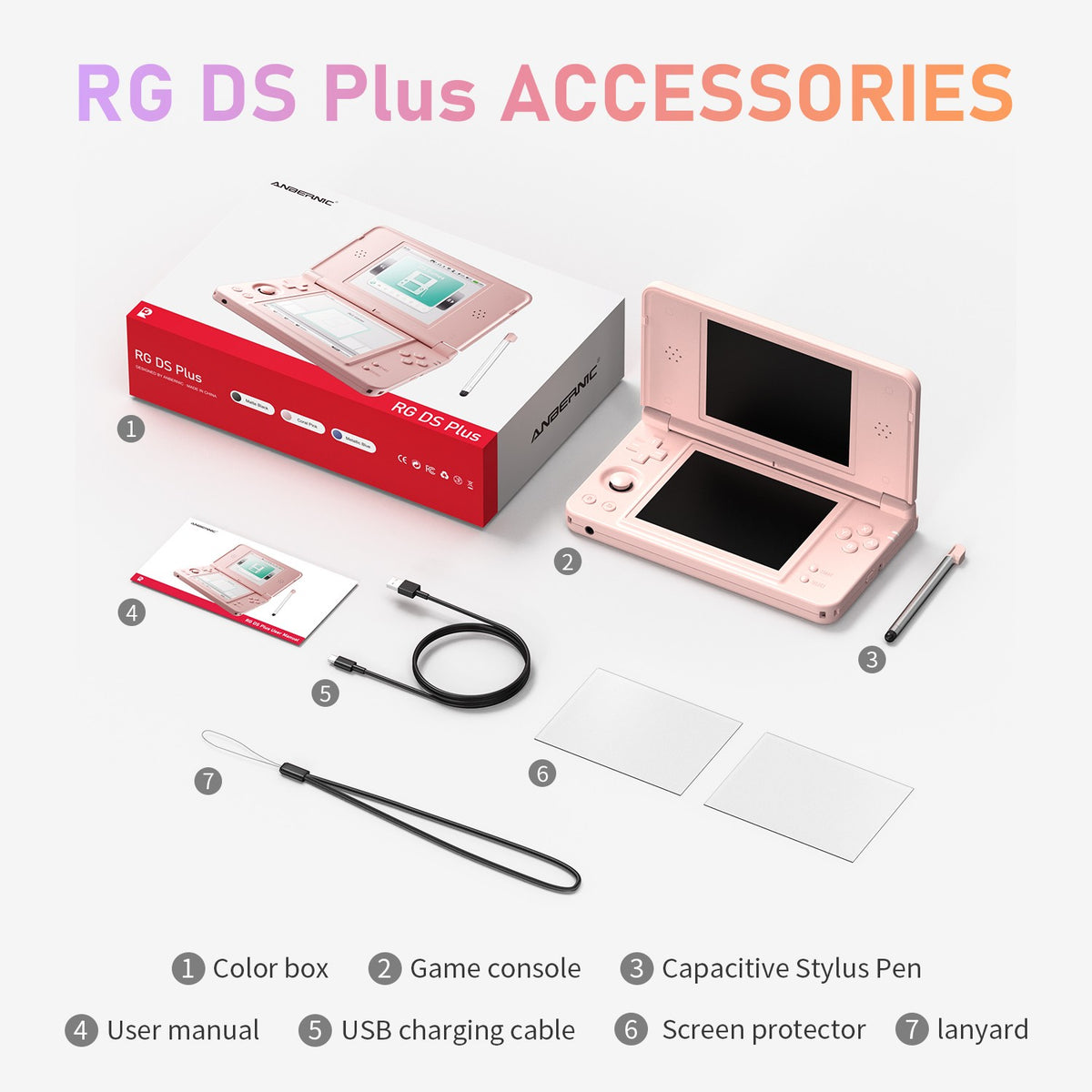 Anbernic RG DS Plus Portable Handheld Game Console Dual Screen 4.3 Inch IPS Retro Gaming Emulator With 4000mAh Battery Streaming