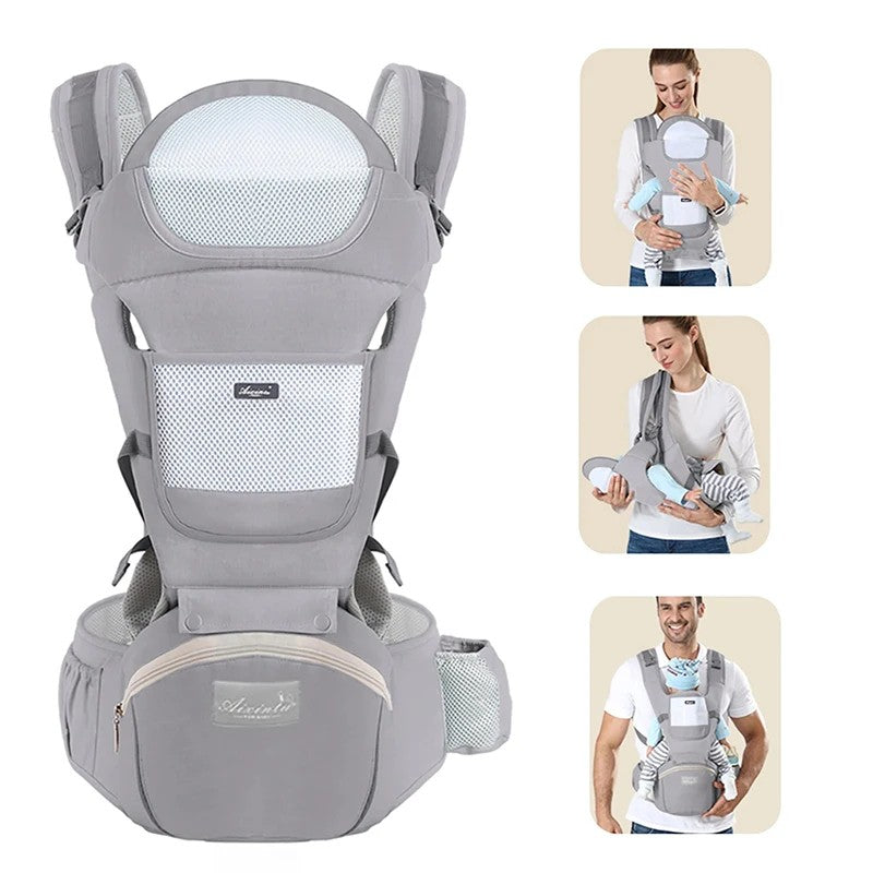 Mochila Canguru Ergonômica Bebê Suporte de Quadril para Bebês Mochila de Viagem Ergonômica Canguru para Bebês de Frente