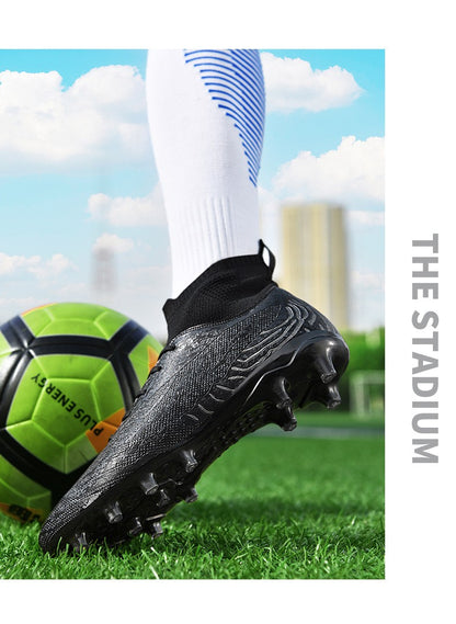 New Men Sport Soccer Shoes Training Boys Football Boots Outdoor Adult Long Spikes Non Slip Cleats Breathable Match Comfortable
