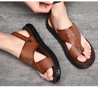 Brand Men's Sandals Summer Soft soled Anti slip Beach Shoes Male  Outdoor comfortable Men slippers Luxury High Quality sandalias