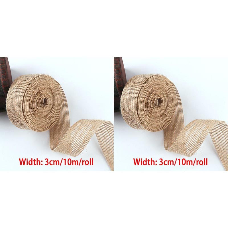 10M 15-50mm Ribbon for Bows Gift Ribbon Natural Jute Christmas Ribbon Roll DIY Vintage Wedding Apparel Sewing Supplies Ribbons