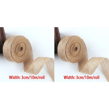 10M 15-50mm Ribbon for Bows Gift Ribbon Natural Jute Christmas Ribbon Roll DIY Vintage Wedding Apparel Sewing Supplies Ribbons