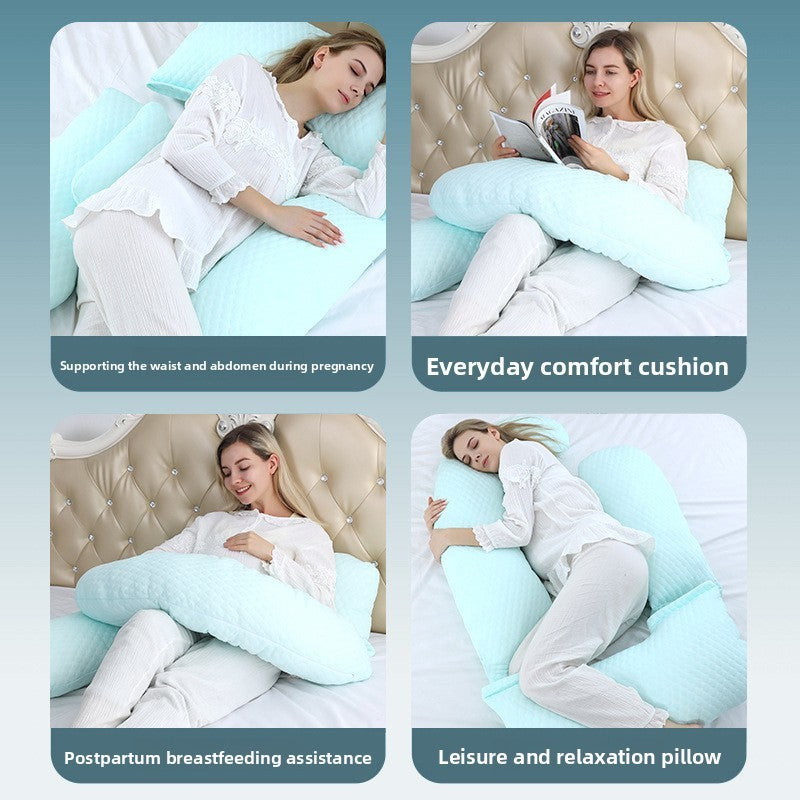 Pregnant women's pillows side sleeping pillows abdominal support U-shaped throw pillows for pregnant women to sleep are enlarged