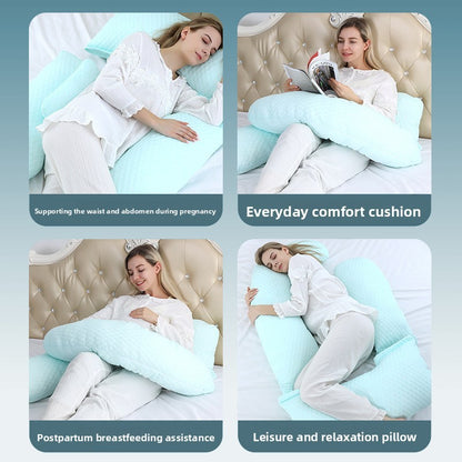 Pregnant women's pillows side sleeping pillows abdominal support U-shaped throw pillows for pregnant women to sleep are enlarged