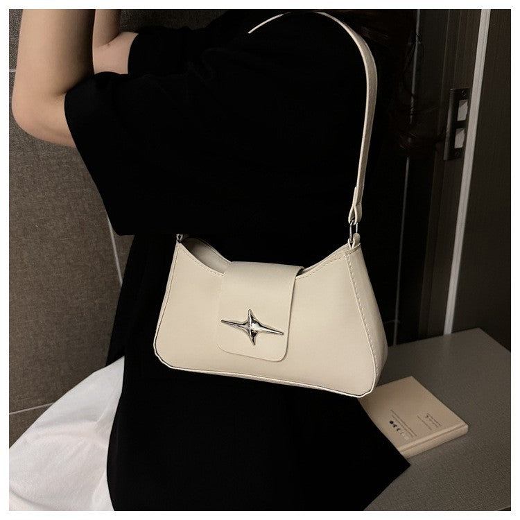 Silver Shoulder Bags for Women 2024 Classic Y2K Small Purse Glossy PU Leather Luxury Brand Female Underarm Handbags Daily Bag