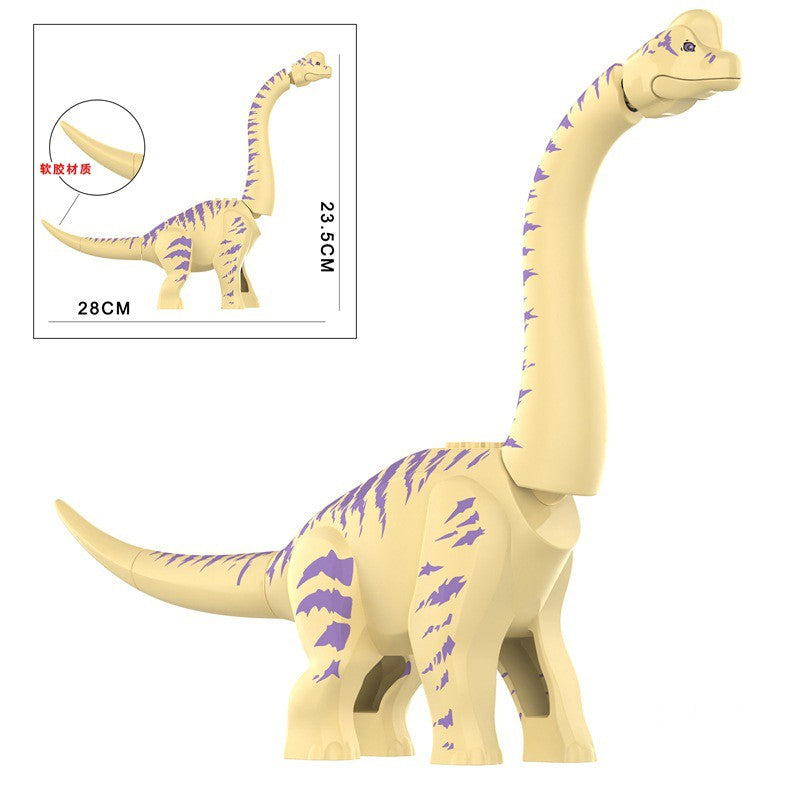 MOC Zoo Animal Building Block Accessories Set  Elephants Camel Deer Medieval Wolves Dinosaur Bricks Tyrannosaurus Model Toy