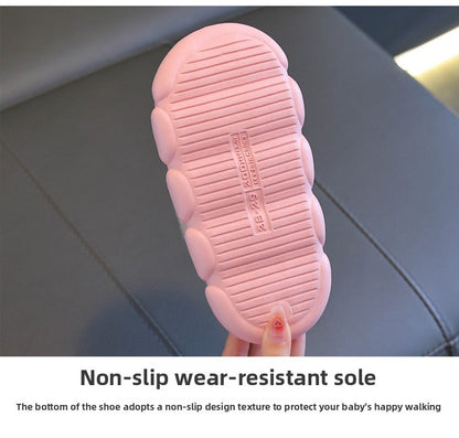 Waterproof Anti-Slip Kids Slippers Winter Warm Plush House Shoes for Boys Girls Indoor Outdoor Home Use