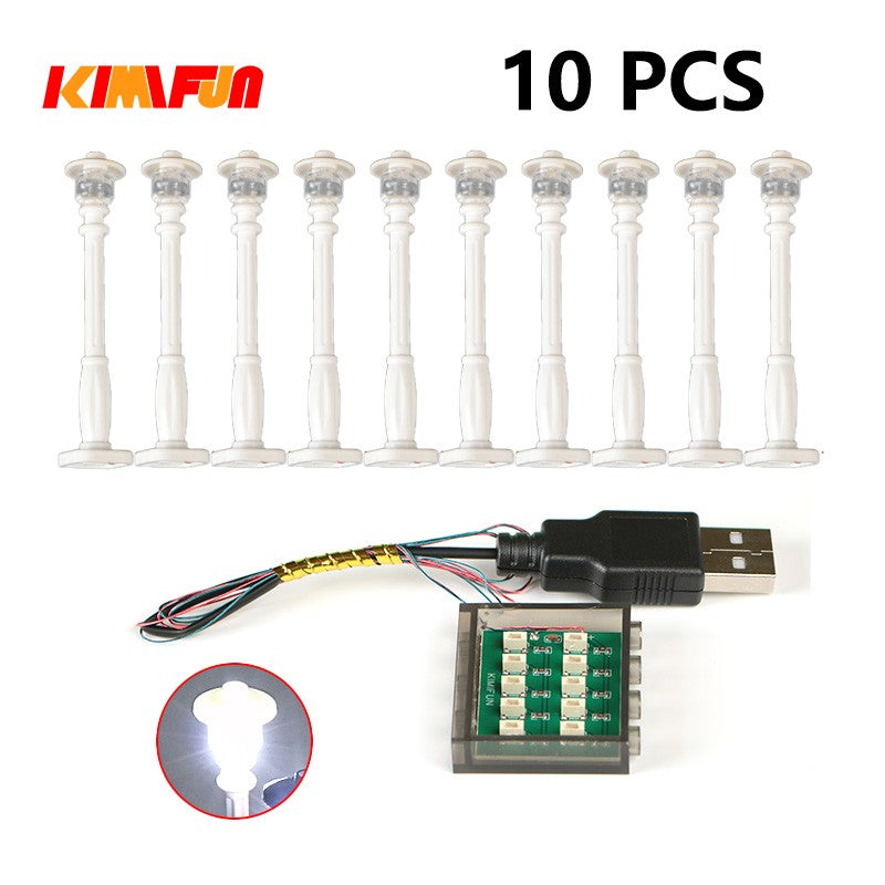 10PCS 0.8mm Pino RGB LED Blocos de Montar USB Lâmpada DIY Luz de Rua Cidade Decoração Elétrica 1X1 Tijolo Compatível com Todas as Marcas