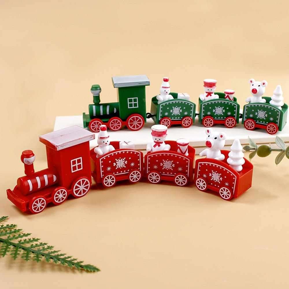 1pc Plastic Train Home Ornaments Christmas Halloween Decorations Party Decor Collectible Figurines Room Decoration Accessories