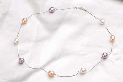 HENGSHENG Natural Pearl Necklace/Bracelet Jewelry Sets 925 Sterling Silver Chain with Freshwater Pearl Jewelry Gift for Women