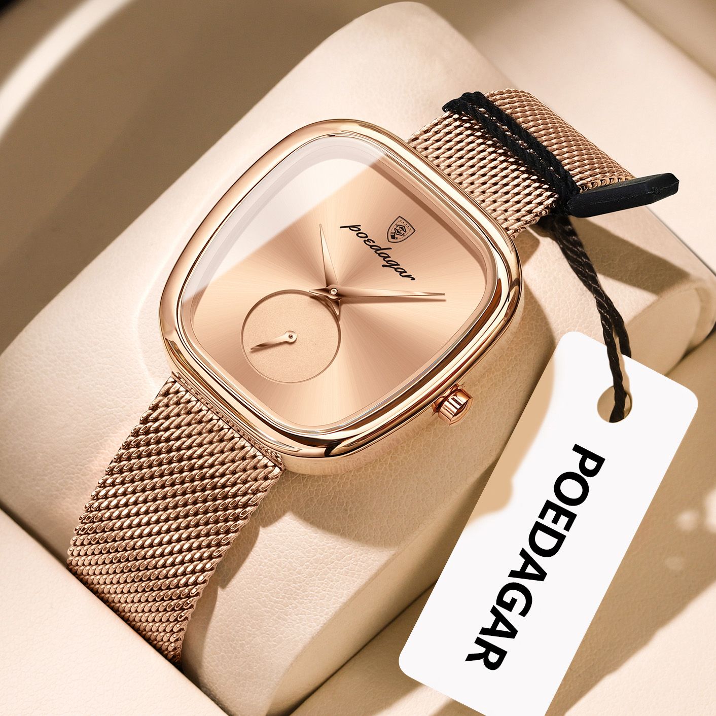 POEDAGAR Luxury Brand Woman Watch Waterproof Stainless Steel Mesh Women's Watches Fashion Elegant Quartz Ladies Wristwatch Reloj
