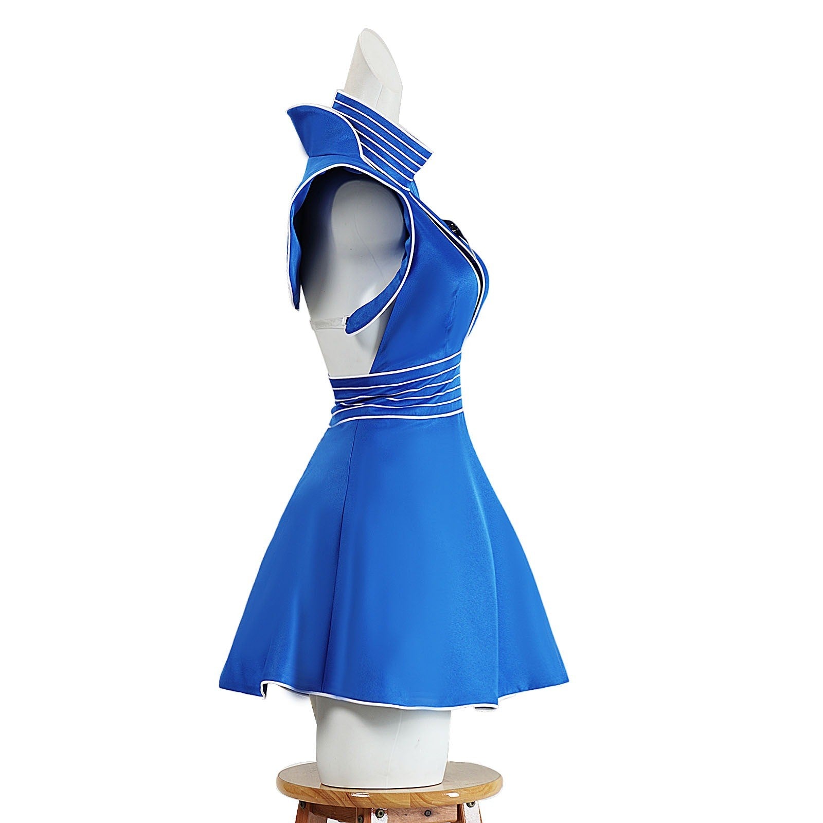 Britney Cosplay Costumes Women Blue Flight Attendant Uniform for Halloween Carnival Outfit