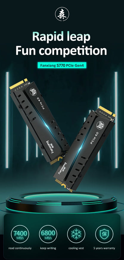 Fanxiang S660/S770/S880 SSD NVMe M2 PCIe4.0x4 1TB 2TB 4TB Unidade de Estado Sólido Interna para PlayStation5/PS5 SSD de Desktop