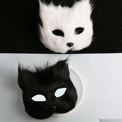 Fox Shape Face Eye Mask Christmas Carnival Party Cosplay Cat Animal Hair Mask Halloween Costume Props Makeup Plastic Face Mask