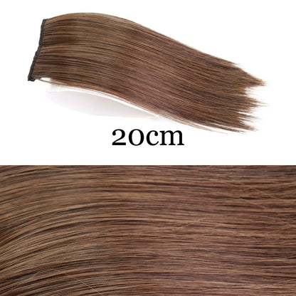 MERISI HAIR Apliques de Cabelo Sintético Liso Invisível com 2 Presilhas, Aumento de Volume, Extensões de Cabelo, Cobertura Lateral Superior