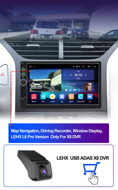 LEHX Universal 7inch 2Din Car Radio Android 15 Car Multimedia Carplay Autoradio Stereo For toyota Nissan Jeep Hyundai Kia VW