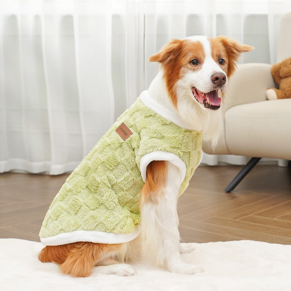 Roupas para cães de estimação casaco de outono e inverno moletom quente de lã polar colete dourado para cães de médio e grande porte suprimentos de vestuário