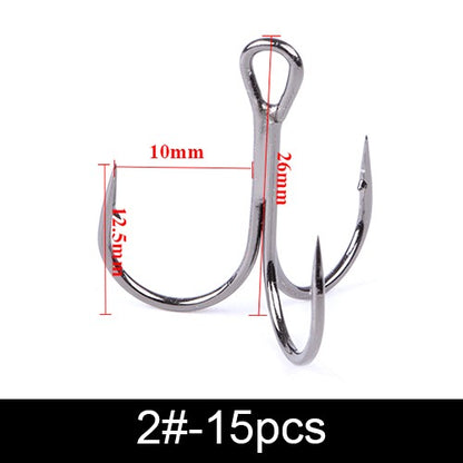 FTK Anzol de Pesca Bass com Três Pontas e Suporte para Isca, Suporte para Isca, Anzol de Isca, Conjunto de Anzóis de Manivela para Amarração de Mosca, Água Salgada, Anzol de Agulha para Pesca