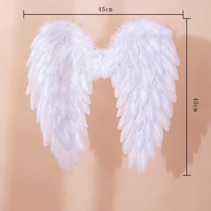 Children Adult Angel Devil White Black Feather Wings Fallen Angel Cosplay Little Wings Halloween Carnival Birthday Party Costume