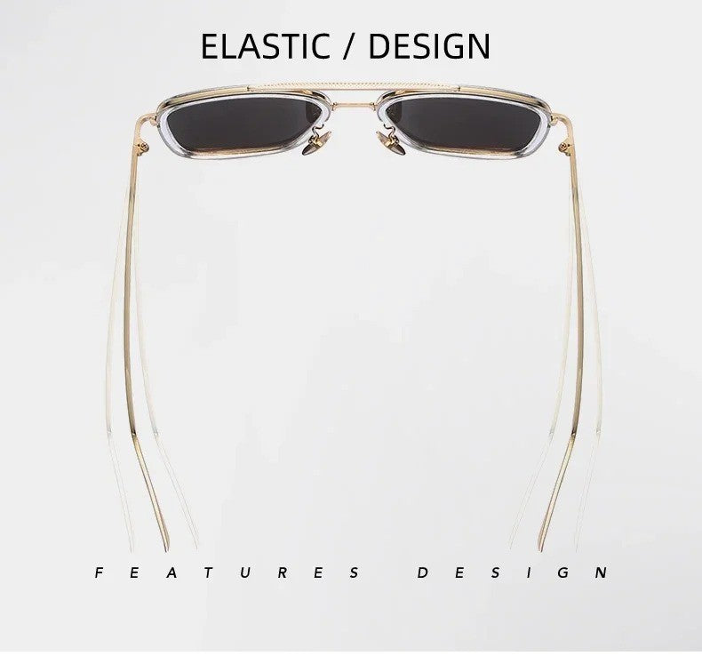 Tony Stark Sunglasses Iron Man Sun Glasses Vintage Square Metal Frames