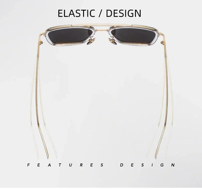 Tony Stark Sunglasses Iron Man Sun Glasses Vintage Square Metal Frames