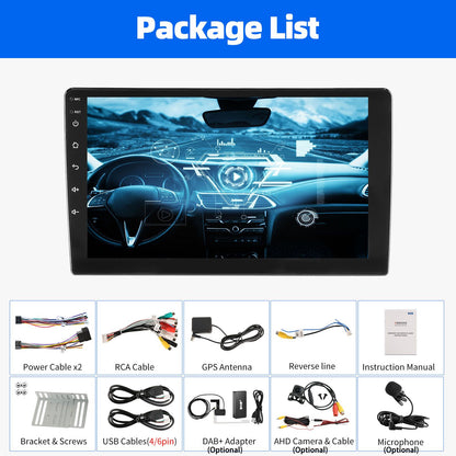 ESSGOO Rádio Estéreo Automotivo 9 polegadas 2 DIN Sem Fio CarPlay Android Auto Bluetooth 64G GPS Navegação RDS WiFi USB FM DAB+CÂMERA