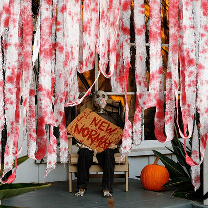 10M Artificial Blood Bandage Cloth Halloween Scary Decoraton Terror Theme Party Cosplay Props Home Garden DIY Decor Supplies