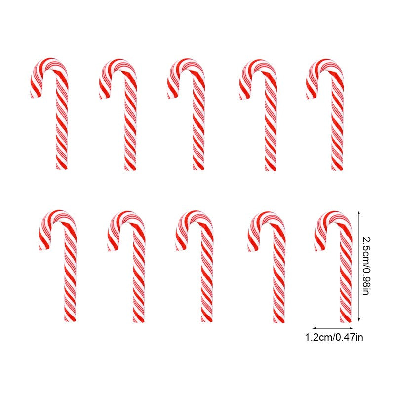 10/30/50Pcs Mini Candy Cane Christmas Decoration Red White Resin Candy DIY Crafts Xmas Pendant Navidad Home Decor 2026 New Year
