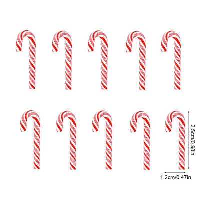10/30/50Pcs Mini Candy Cane Christmas Decoration Red White Resin Candy DIY Crafts Xmas Pendant Navidad Home Decor 2026 New Year