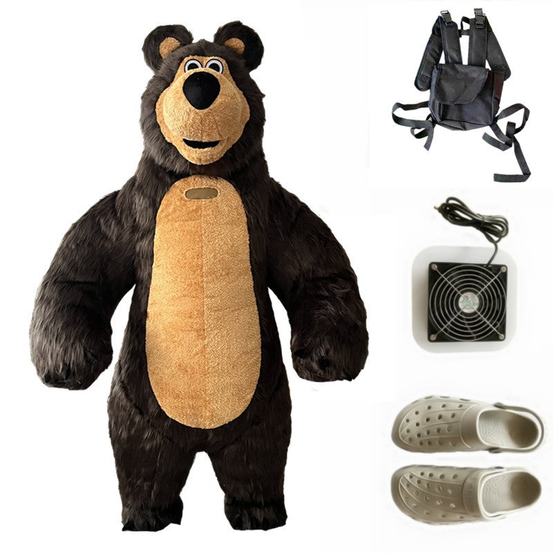 Inflatable Masha Bear Mascot Costume, A Walking Cartoon Doll Costume Suitable For Role-Playing, Applicable To Commercial Promoti