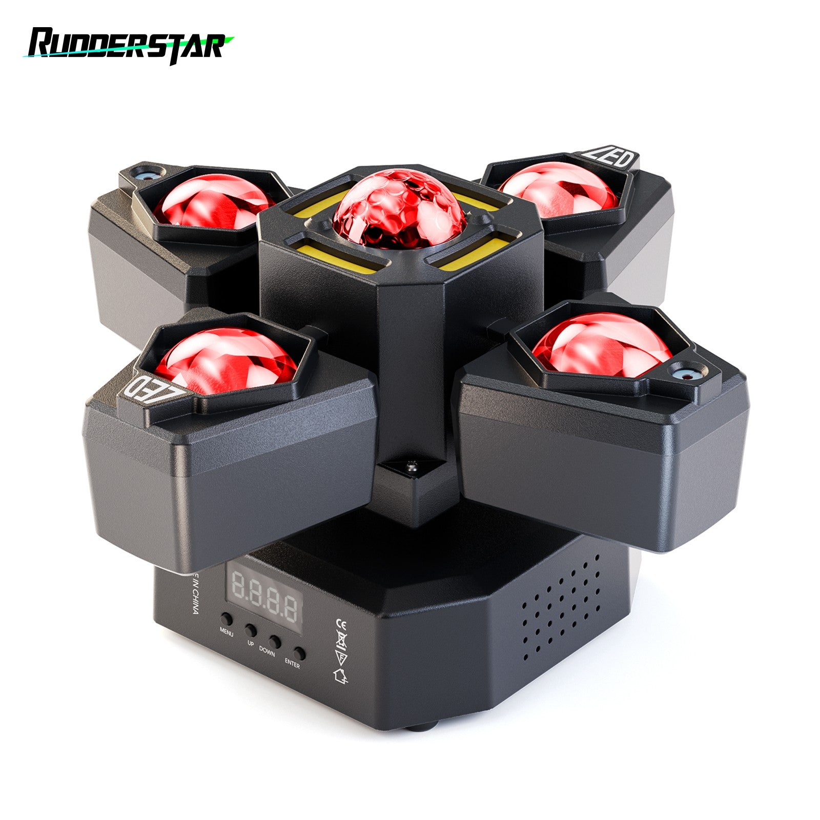 4-Arm Moving Head Light 70W RGBW Beam Magic Ball Light Stage Strobe Effect Lights DJ Party Lights for Theater Live Show Bar Club