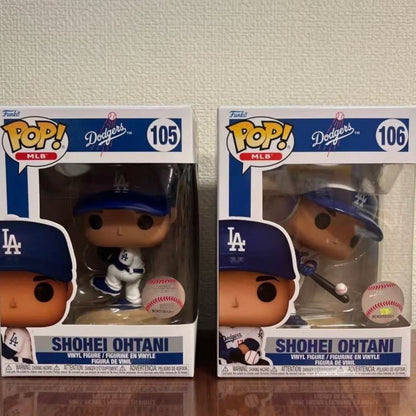 Funko Pop Baseball League Dodgers Shohei Ohtani Q-Edition Boneco de Ação Modelo 105 106 Boneco de Vinil Artesanal Presente Fofo para Fã