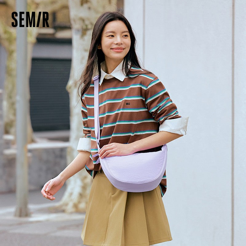 Semir Crossbody Bag Women 2025 New Chest Bag Macaron Color Dumpling Bag  Minimalist Waist Pack Shoulder Purse