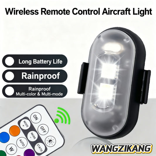 Rechargeable Long-Lasting RGB LED Strobe Light Wireless Warning Position Light for Aircraft Helicopter Motorcycle CarAccessories