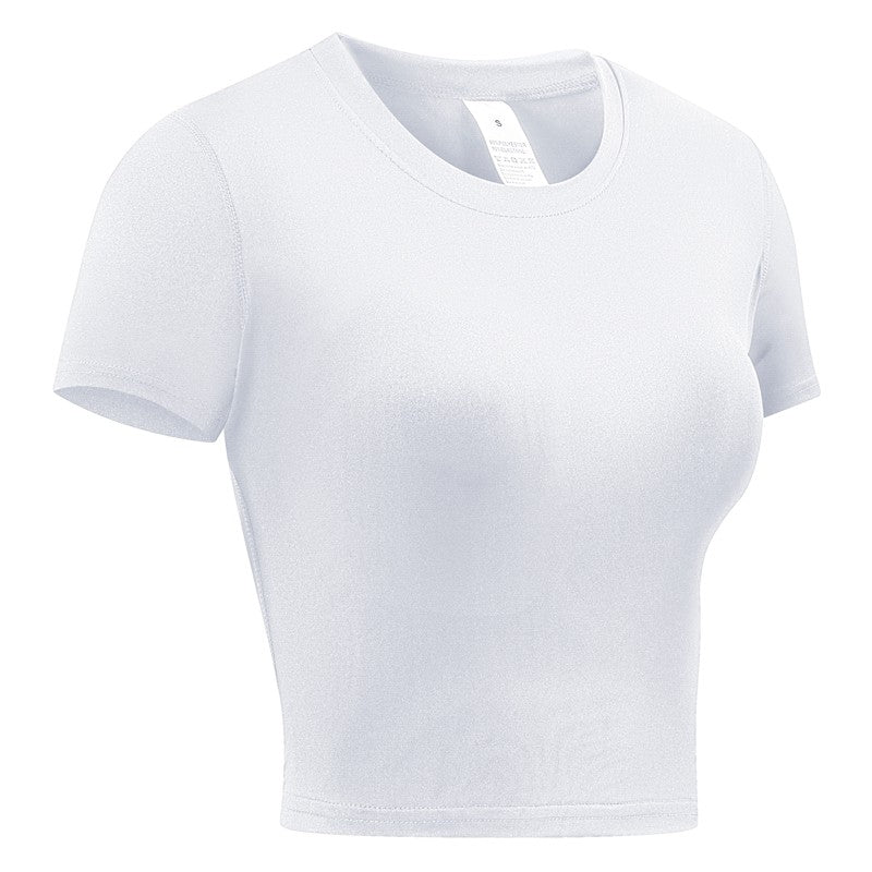 Women's Compression Shirt Short Sleeve Athletic Yoga Running T-Shirt Summer Gym Workout Quick Dry Stretchy Tees Tops Baselayer