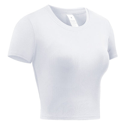 Women's Compression Shirt Short Sleeve Athletic Yoga Running T-Shirt Summer Gym Workout Quick Dry Stretchy Tees Tops Baselayer