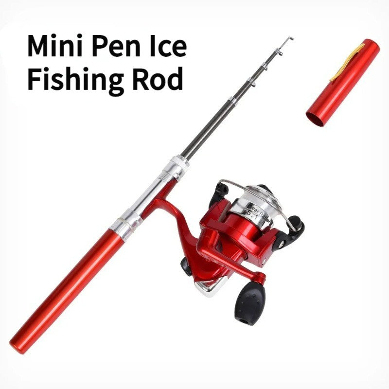 1set Pen Fishing Rod Spinning Wheel Fishing Wheel Portable Pocket Ice Fishing Rod Sea Rod  Gear Telescopic  canne a peche