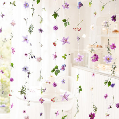 25/50Pcs 1.8m Silk Artificial Floating Flower String Wedding Couple Photo Decor DIY Floral Design Craft Supplies Home Decoration