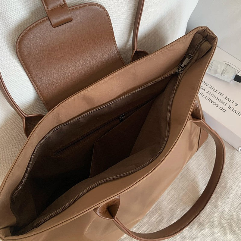 JIOMAY 2025 New Women's Brown Large Capacity Shoulder Bag Casual Simple Handbag Sport Portable Tote Bag for Daily Use
